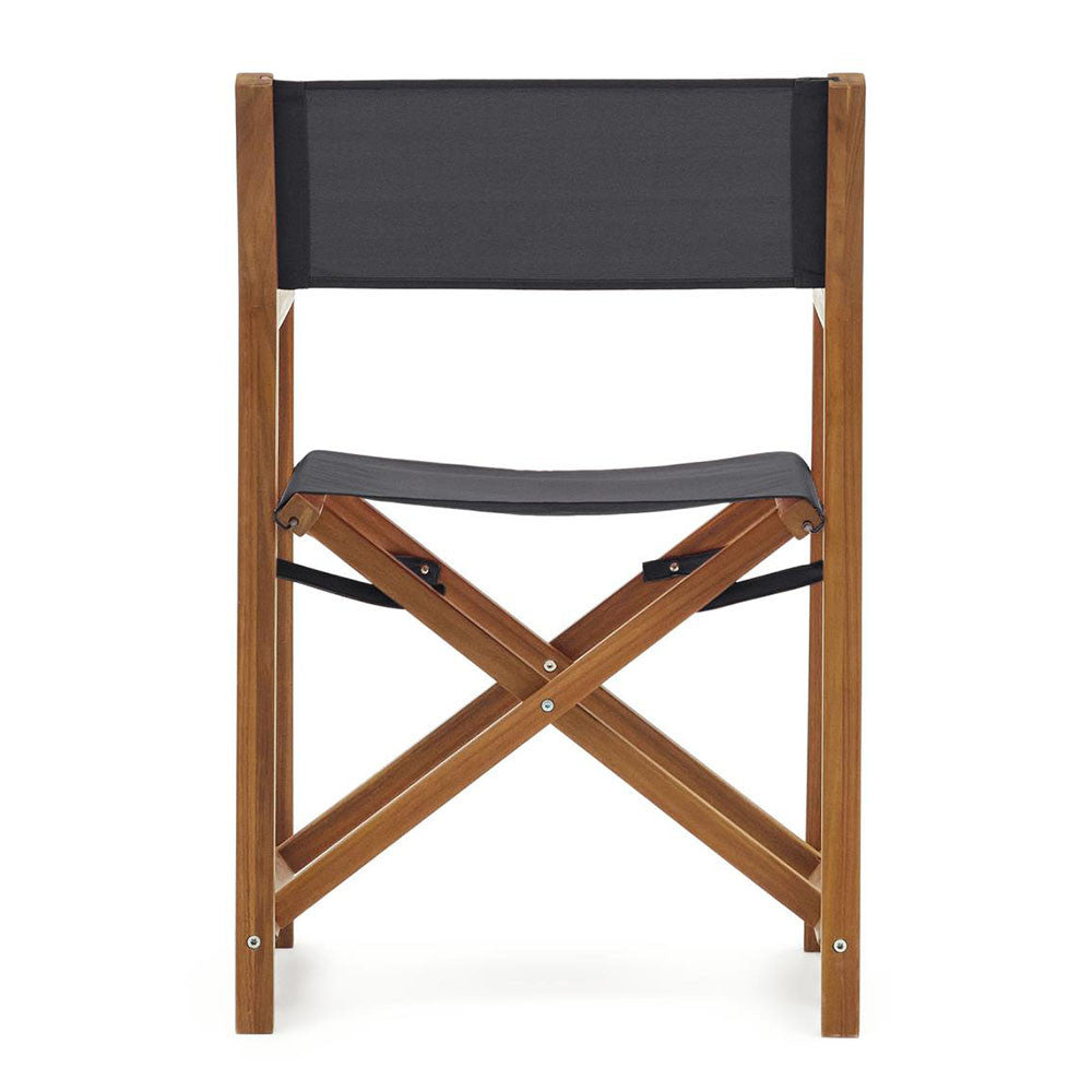 Scaun exterior dining pliabil negru/maro din textil Thianna Kave Home