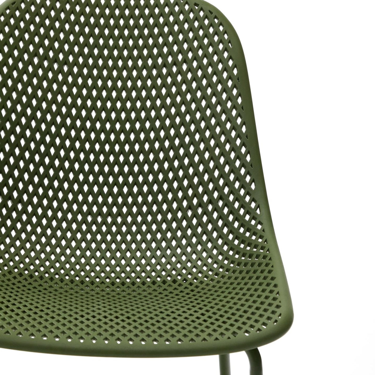 Scaun exterior dining verde din metal Quinby Kave Home
