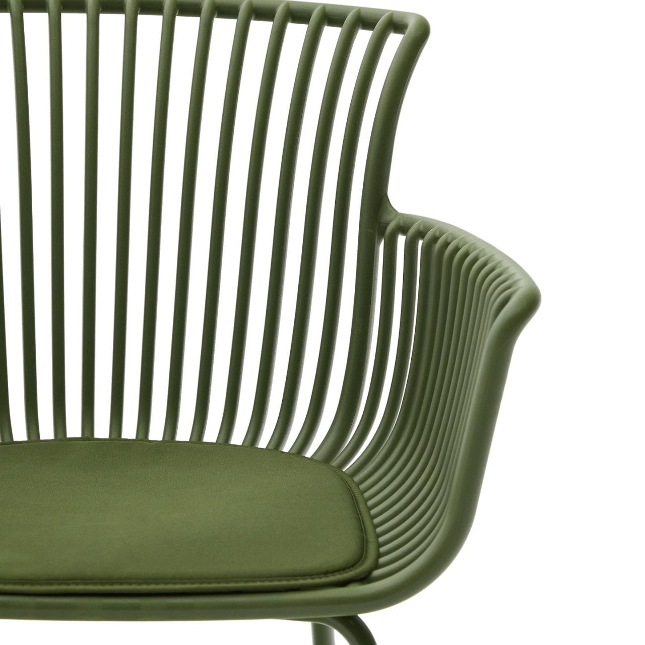 Scaun exterior dining verde din metal Surpika Kave Home