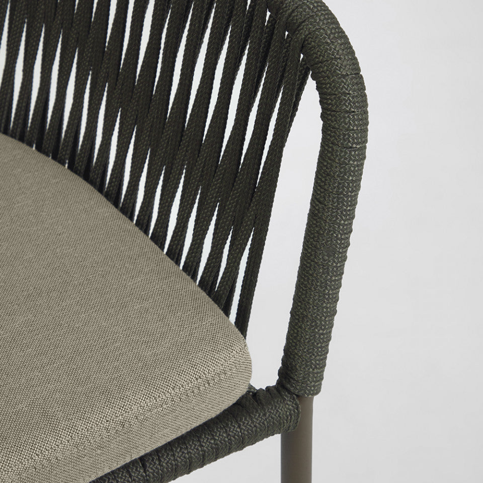 Scaun exterior dining verde din metal Yanet Kave Home