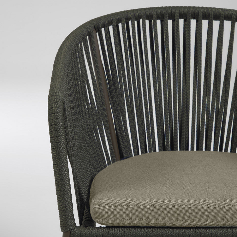 Scaun exterior dining verde din metal Yanet Kave Home