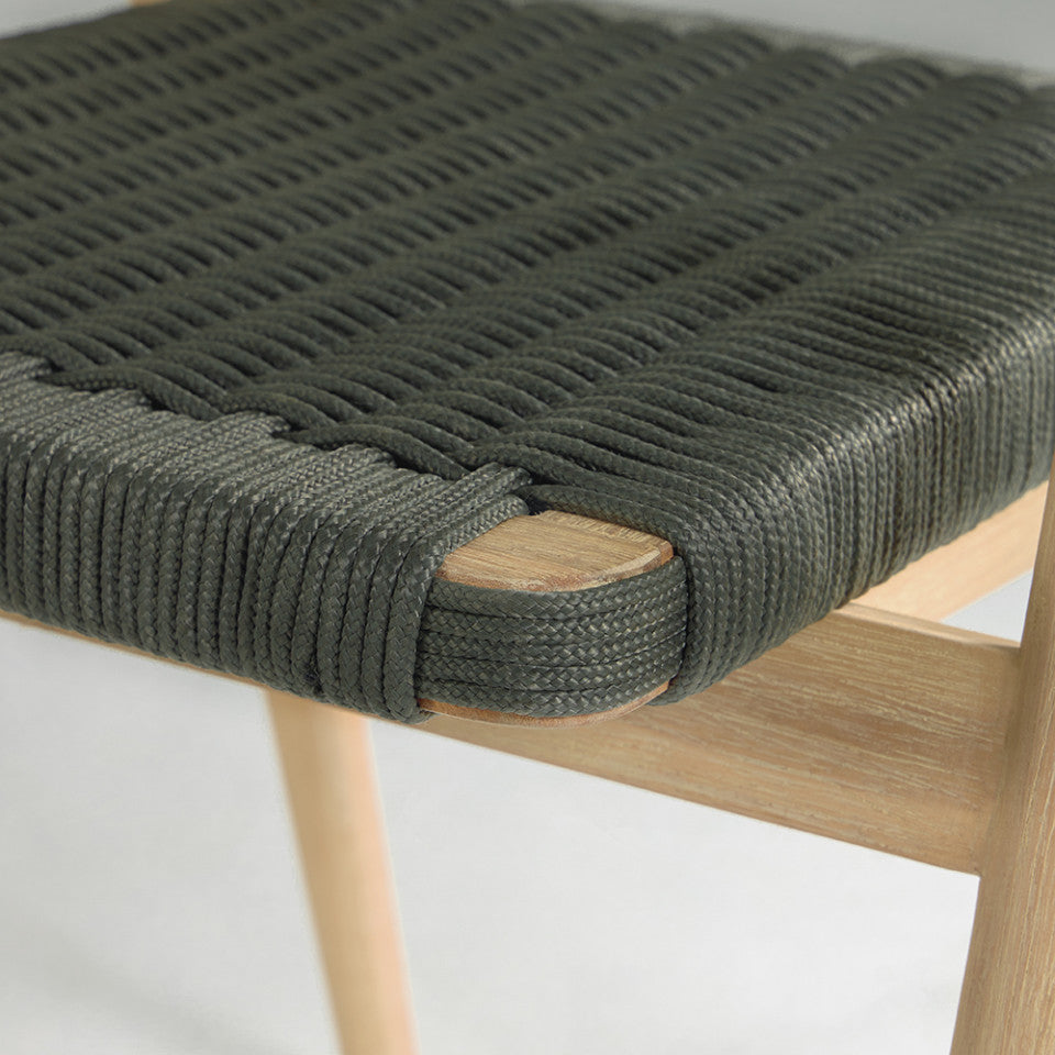 Scaun exterior dining verde/maro din lemn Majela Kave Home