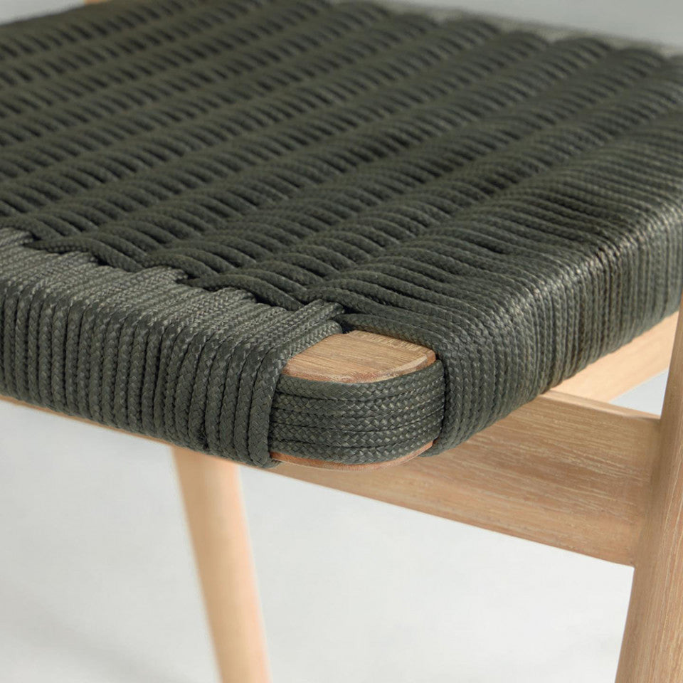 Scaun exterior dining verde/maro din lemn Majela Kave Home