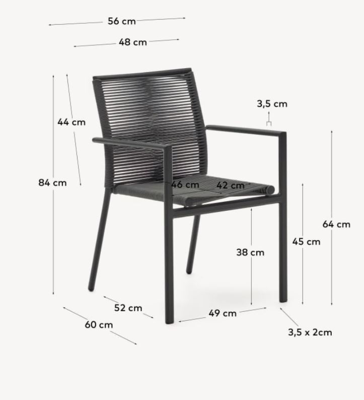 Scaun exterior gri din metal Culip Kave Home