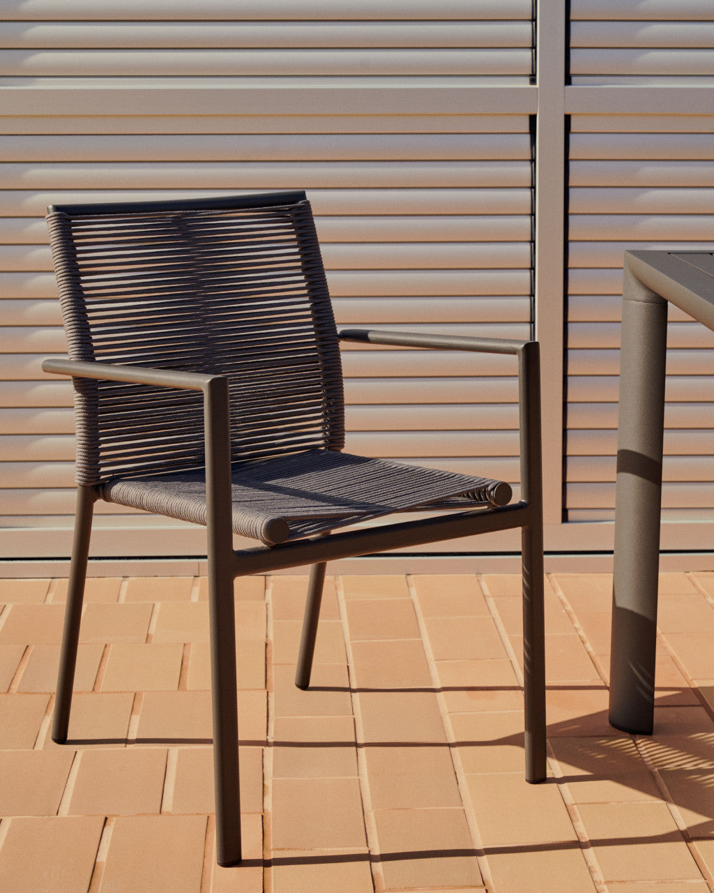 Scaun exterior gri din metal Culip Kave Home