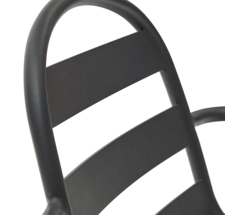 Scaun exterior gri din metal Joncols Kave Home