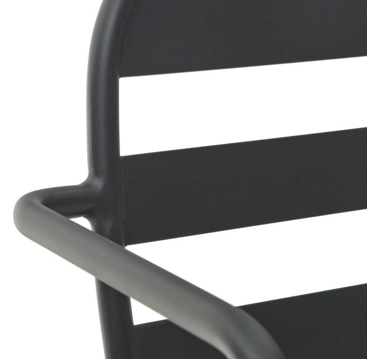Scaun exterior gri din metal Joncols Kave Home