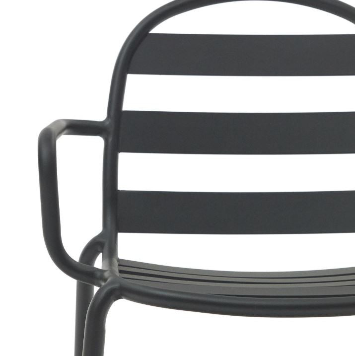 Scaun exterior gri din metal Joncols Kave Home