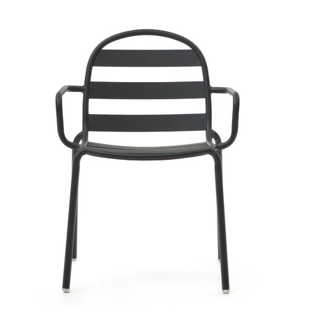 Scaun exterior gri din metal Joncols Kave Home