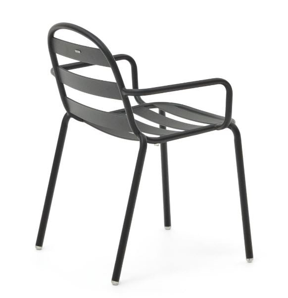 Scaun exterior gri din metal Joncols Kave Home