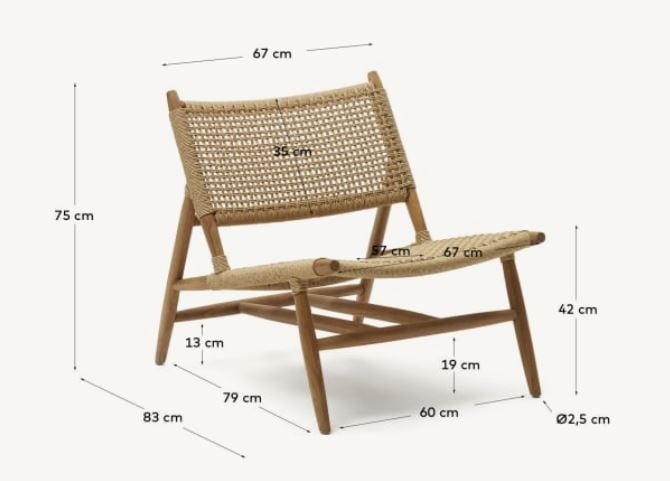 Scaun exterior maro din lemn Codolar Kave Home