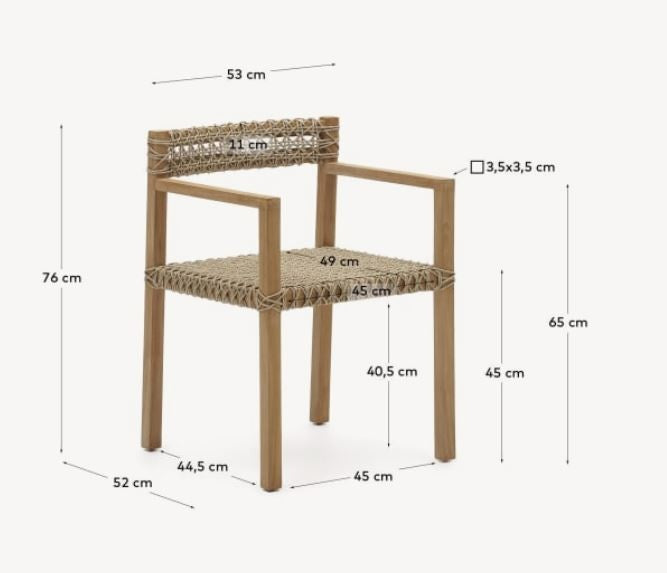 Scaun exterior maro din lemn Giverola Kave Home
