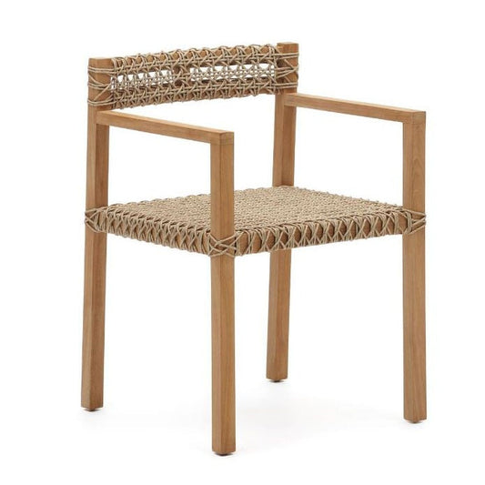 Scaun exterior maro din lemn Giverola Kave Home