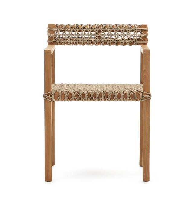 Scaun exterior maro din lemn Giverola Kave Home