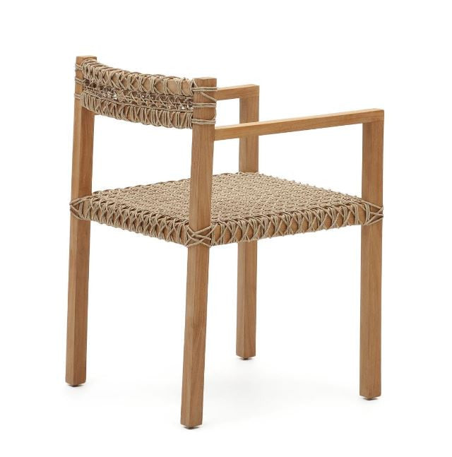 Scaun exterior maro din lemn Giverola Kave Home
