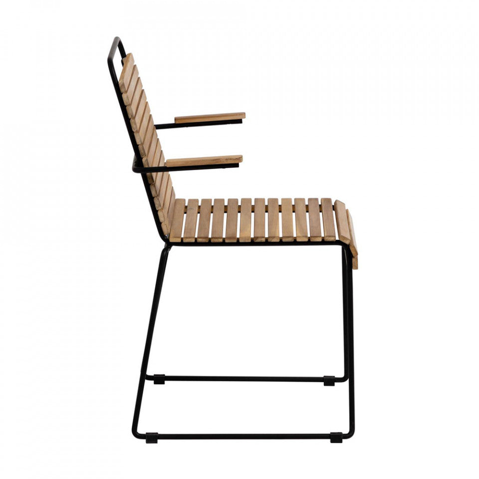 Scaun exterior maro din lemn Yukari Kave Home