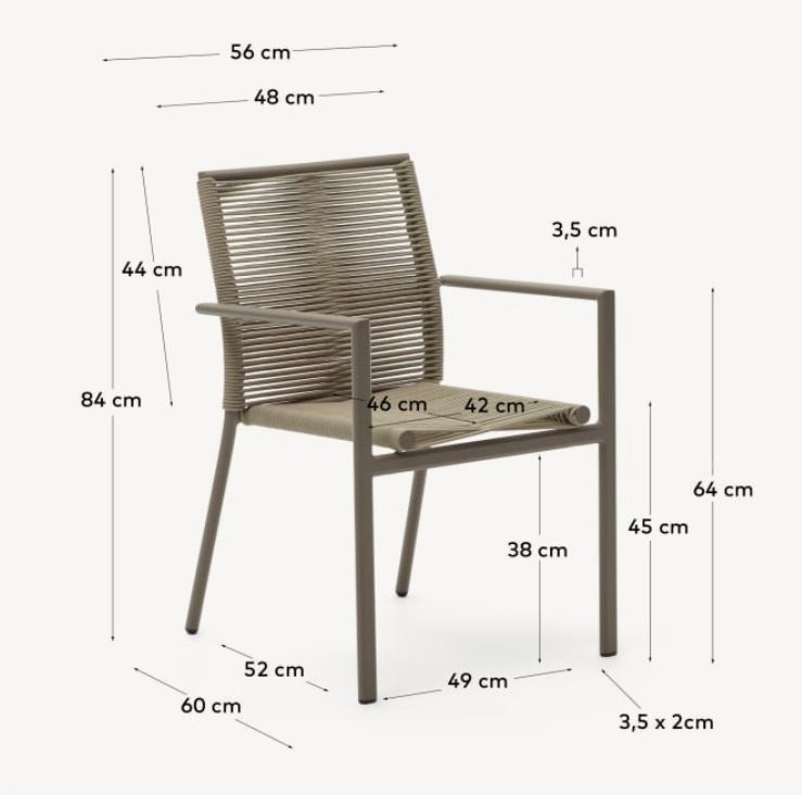 Scaun exterior maro din metal Culip Kave Home