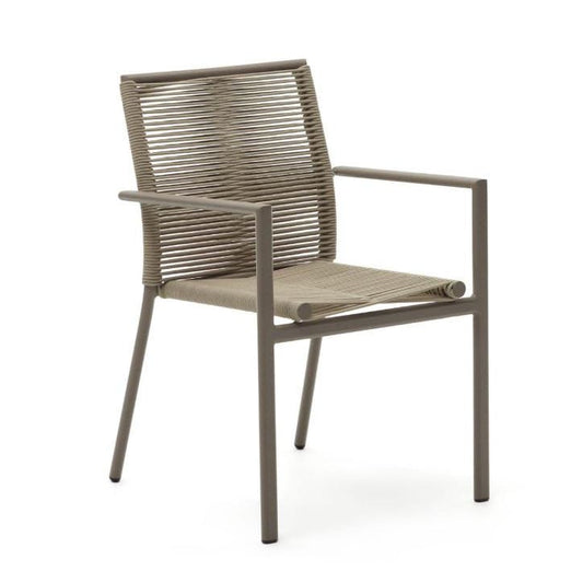 Scaun exterior maro din metal Culip Kave Home