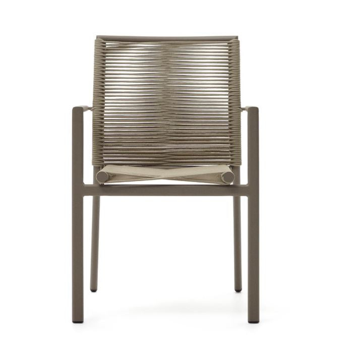 Scaun exterior maro din metal Culip Kave Home