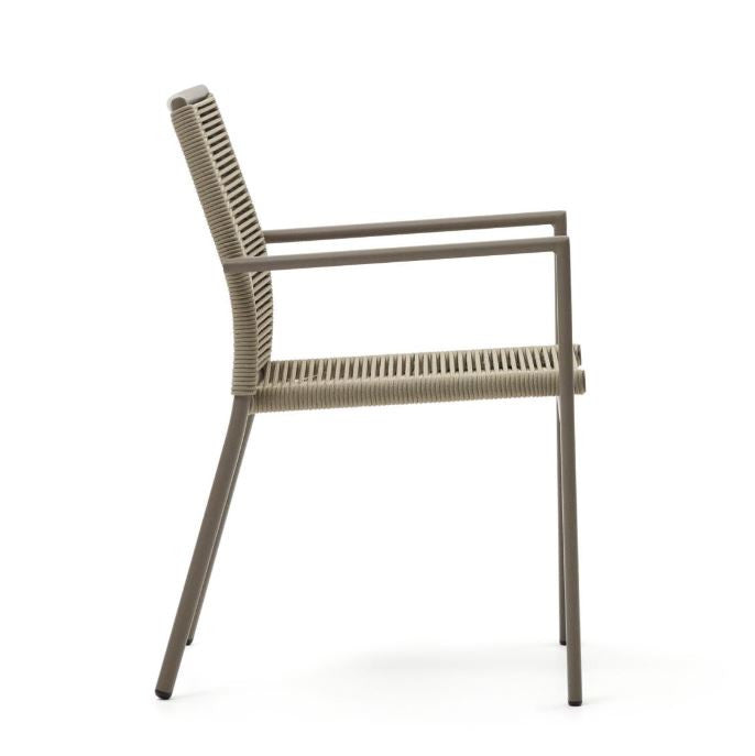 Scaun exterior maro din metal Culip Kave Home