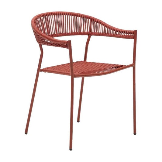 Scaun exterior maro teracota din metal Furadera Kave Home