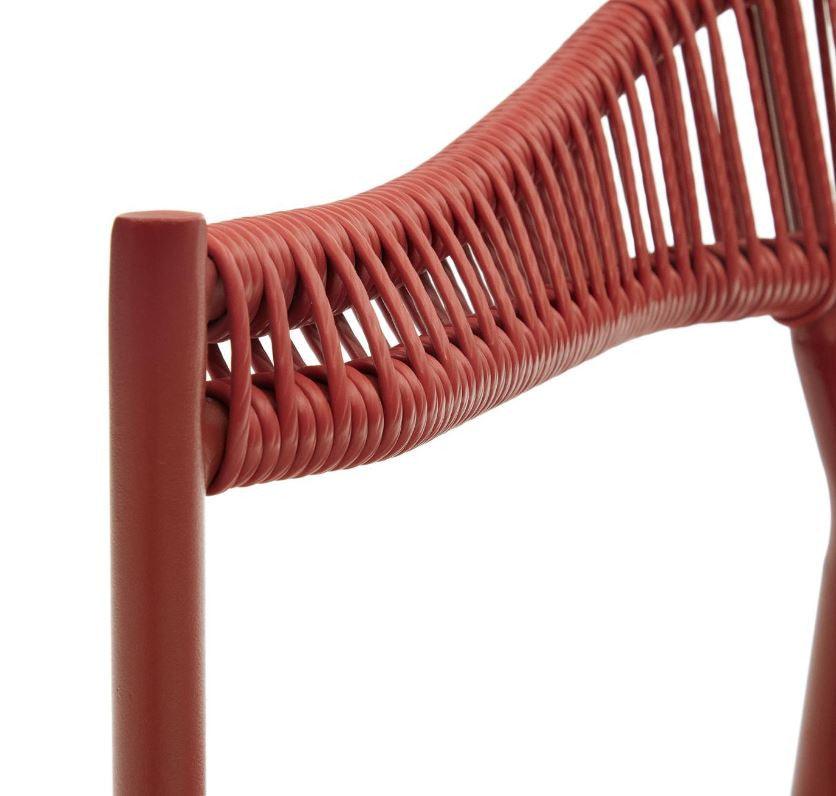Scaun exterior maro teracota din metal Furadera Kave Home