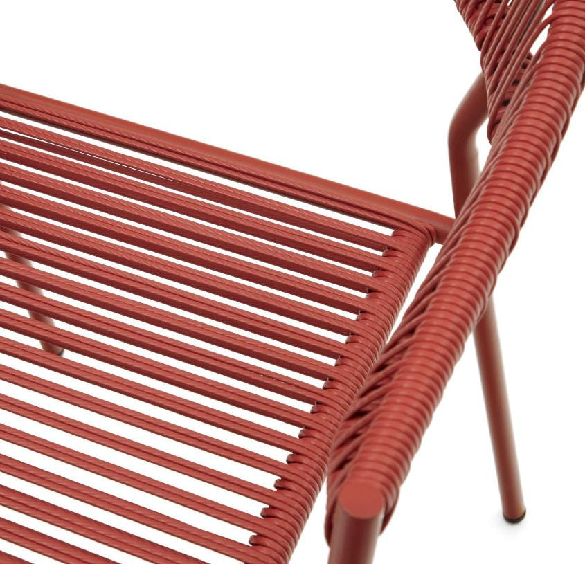 Scaun exterior maro teracota din metal Furadera Kave Home