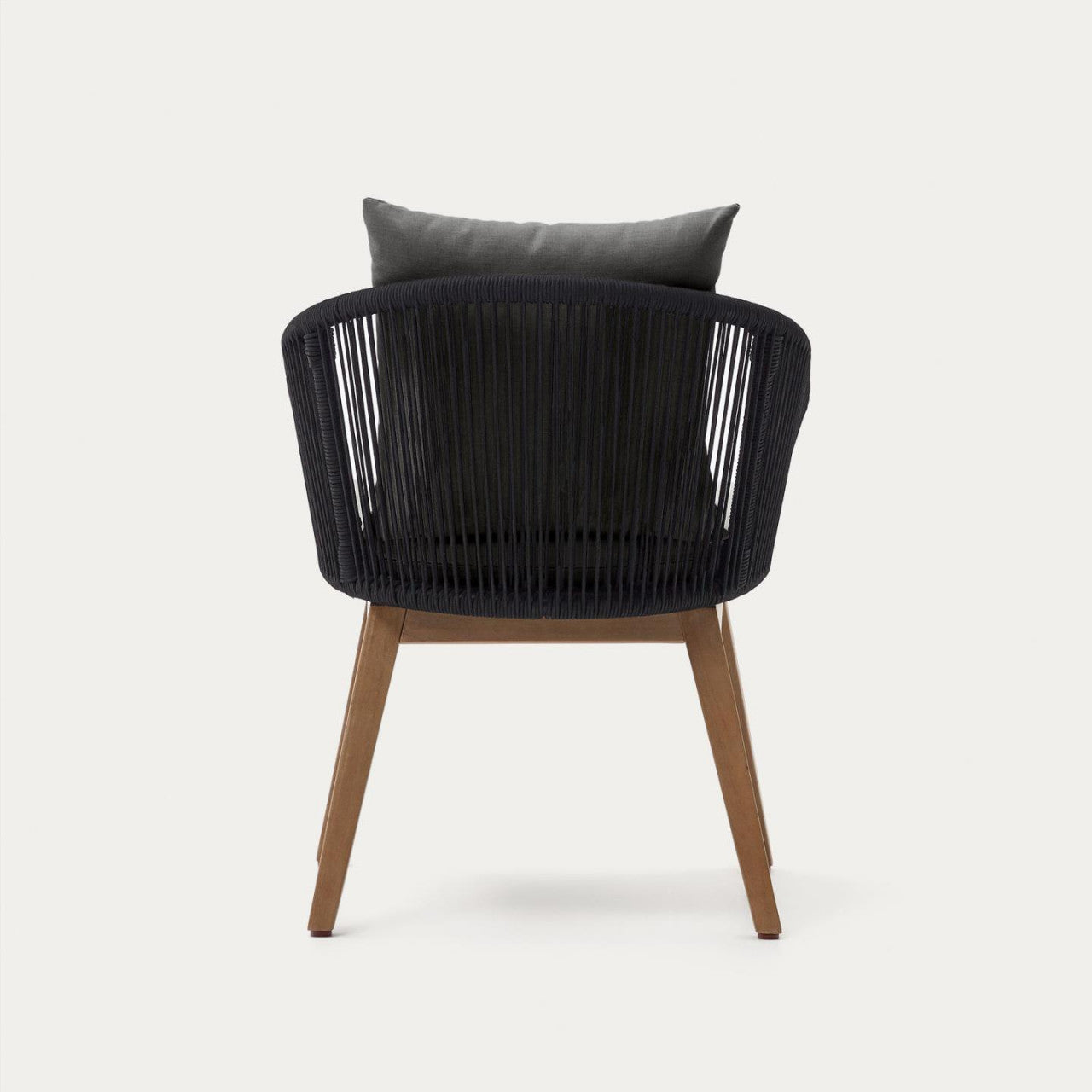 Scaun exterior negru din lemn Portalo Kave Home