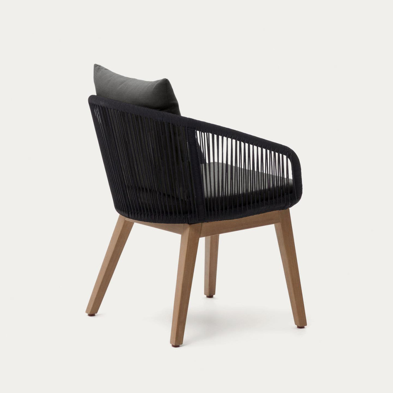 Scaun exterior negru din lemn Portalo Kave Home