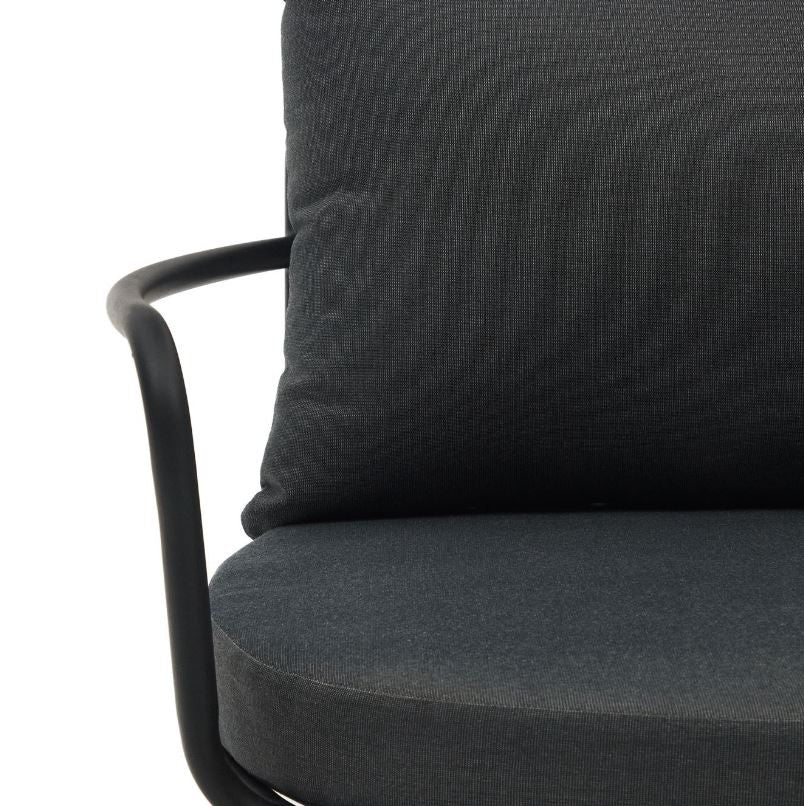 Scaun exterior negru din textil Bramant Kave Home