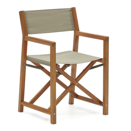 Scaun exterior pliabil verde/maro din textil Thianna Kave Home