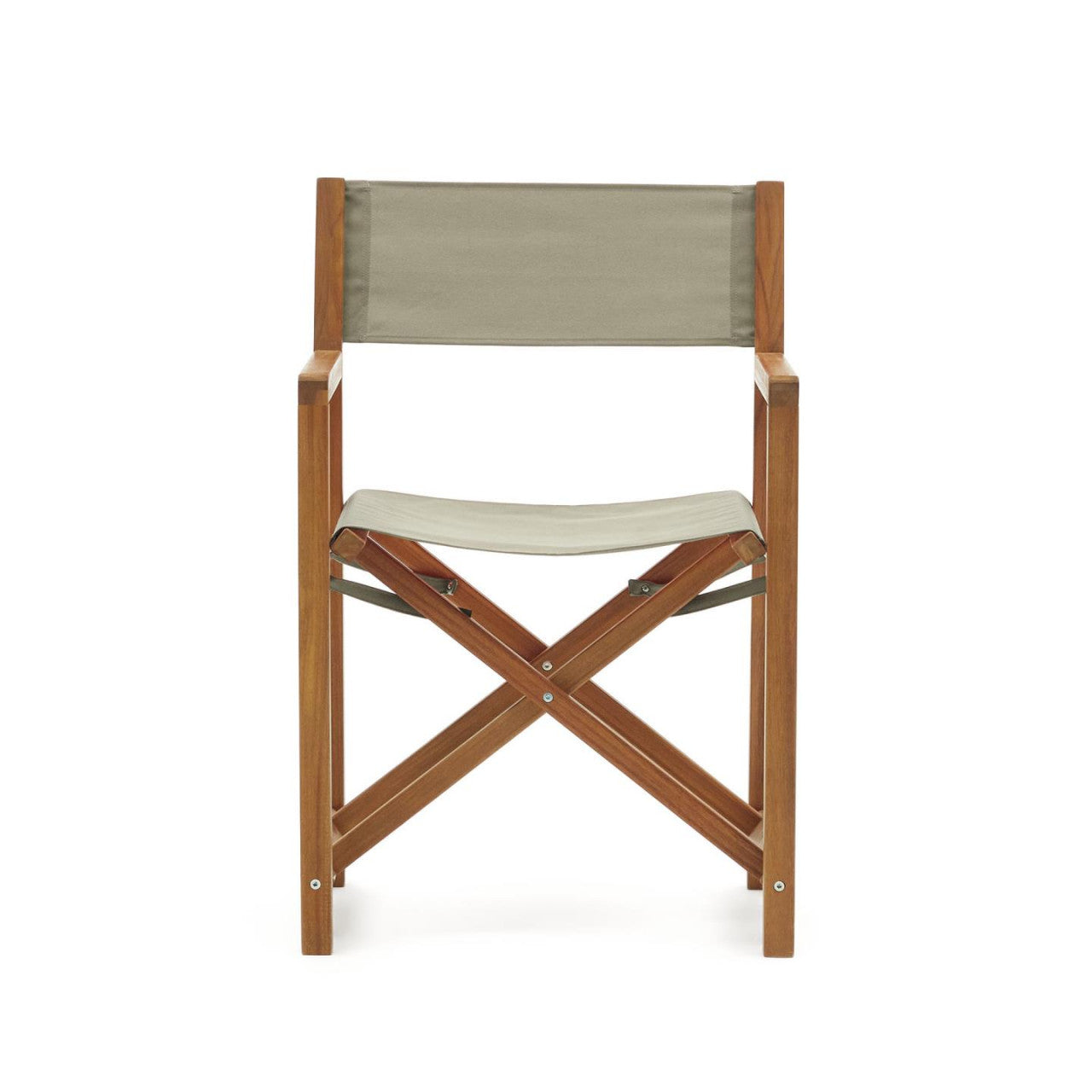 Scaun exterior pliabil verde/maro din textil Thianna Kave Home