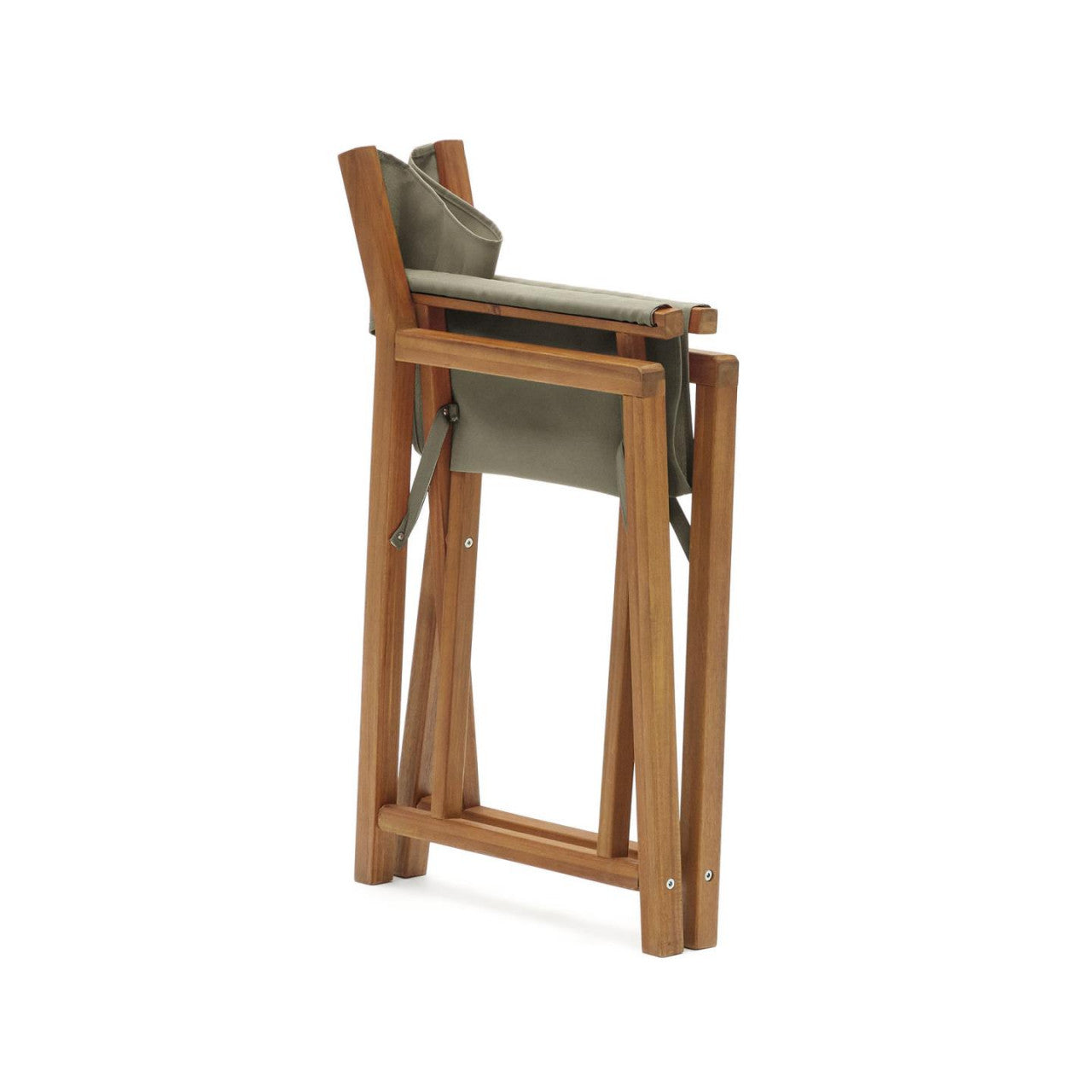 Scaun exterior pliabil verde/maro din textil Thianna Kave Home
