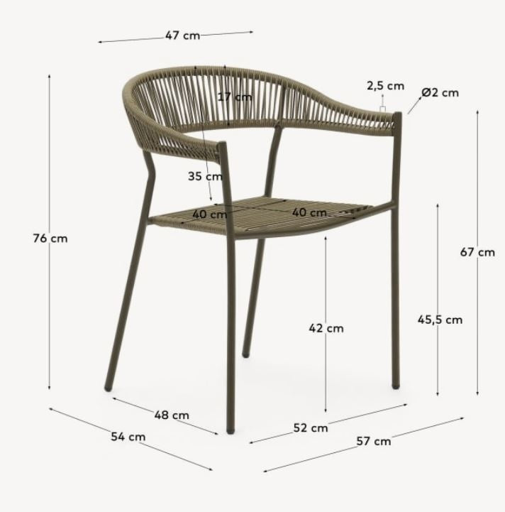 Scaun exterior verde din metal Furadera Kave Home