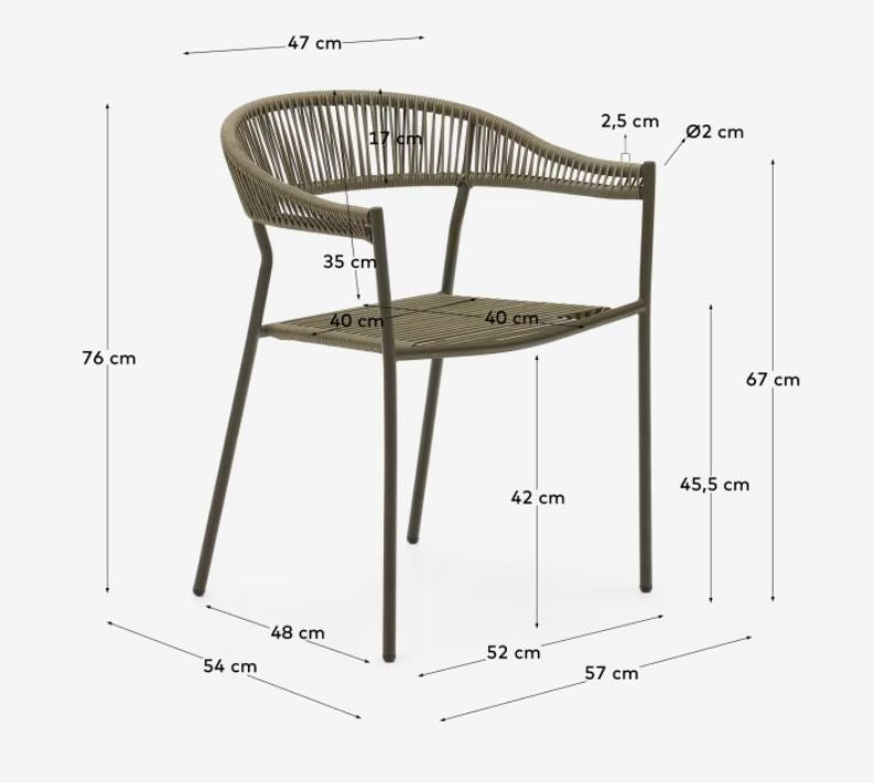 Scaun exterior verde din metal Furadera Kave Home
