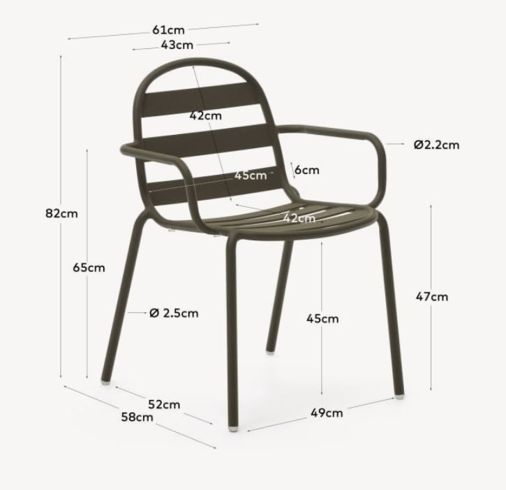 Scaun exterior verde din metal Joncols Kave Home