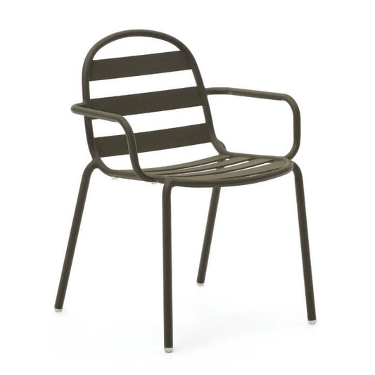 Scaun exterior verde din metal Joncols Kave Home
