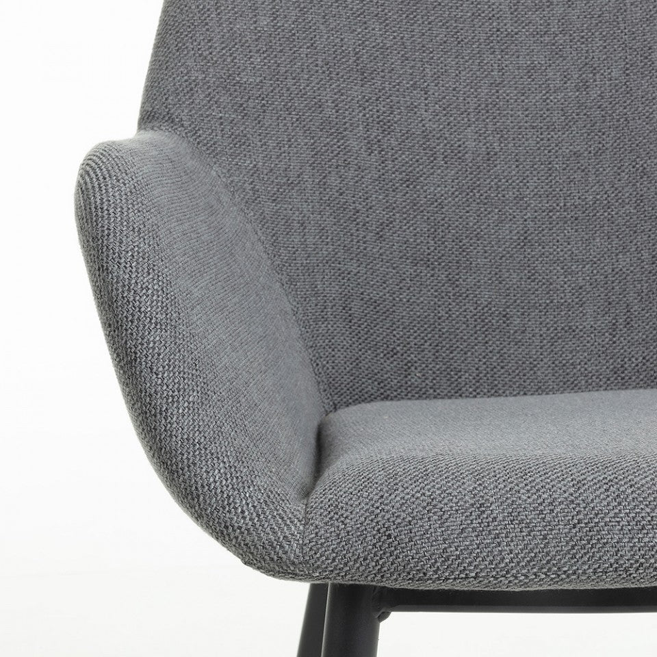 Scaun gri inchis din textil Konna Kave Home