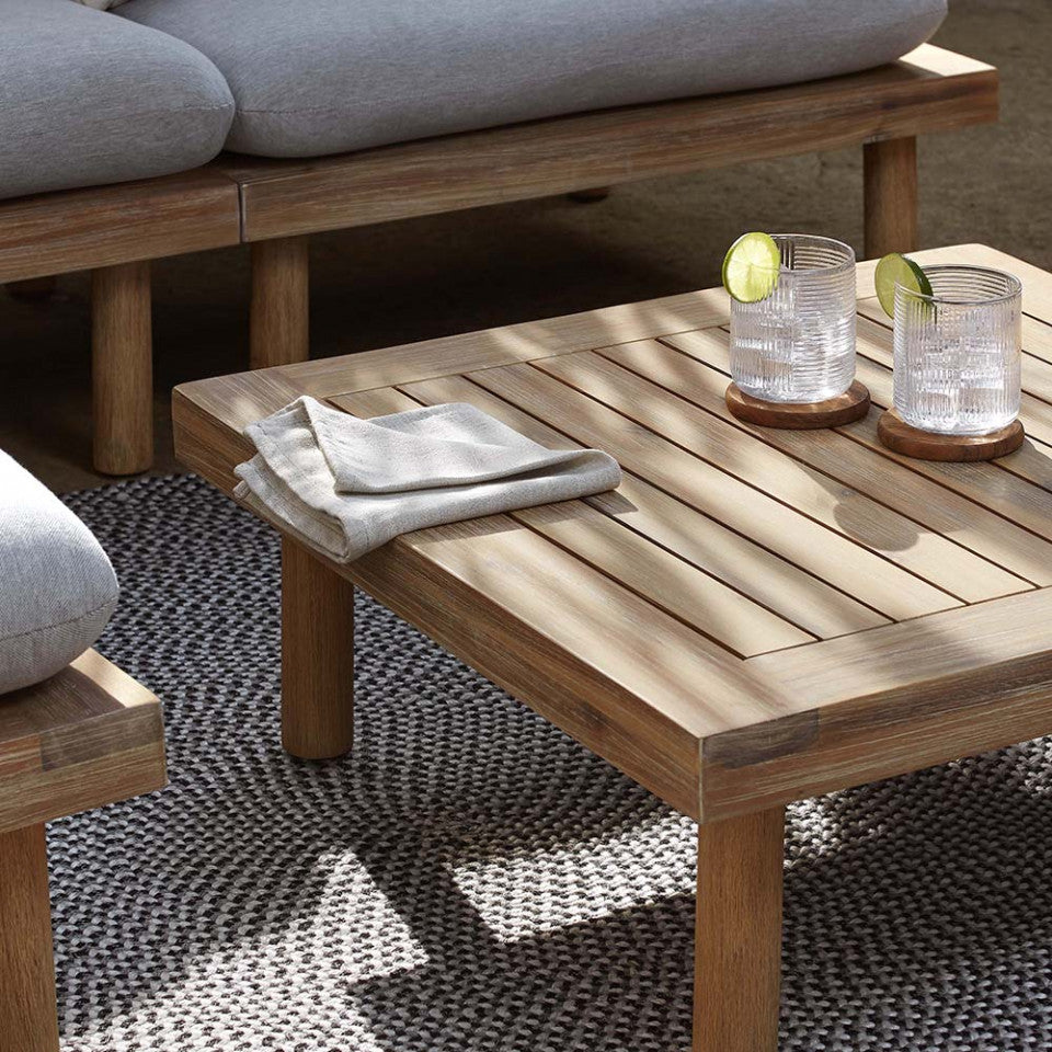 Set 2 fotolii si masa de cafea gri/maro din textil Viridis Kave Home