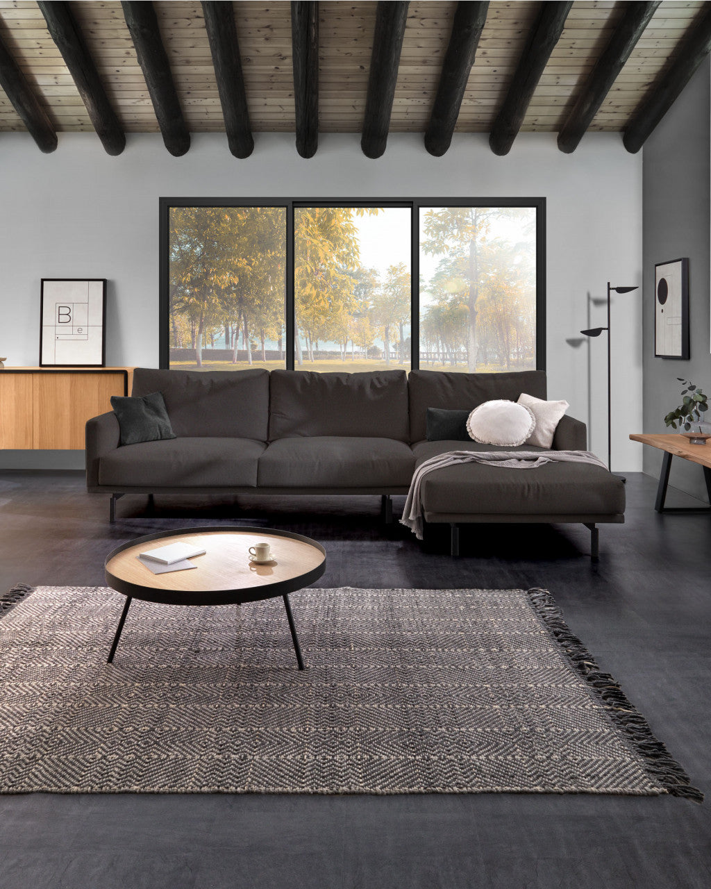 Set 2 mese de cafea negre din metal Akemi Kave Home