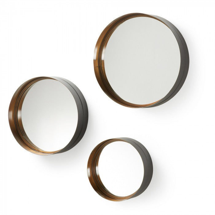 Set 3 oglinzi rotunde din metal Wilton Kave Home