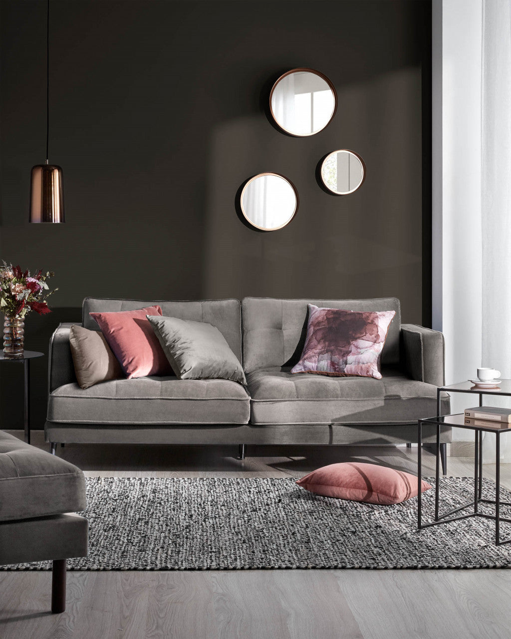 Set 3 oglinzi rotunde din metal Wilton Kave Home