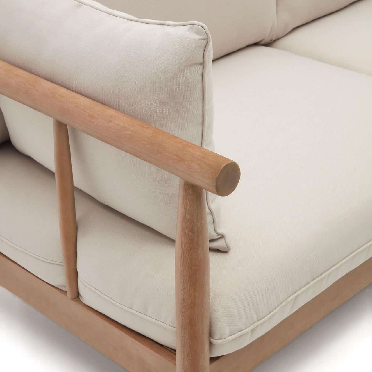 Set canapea, masuta si 2 fotolii maro/gri din textil Sacova Kave Home