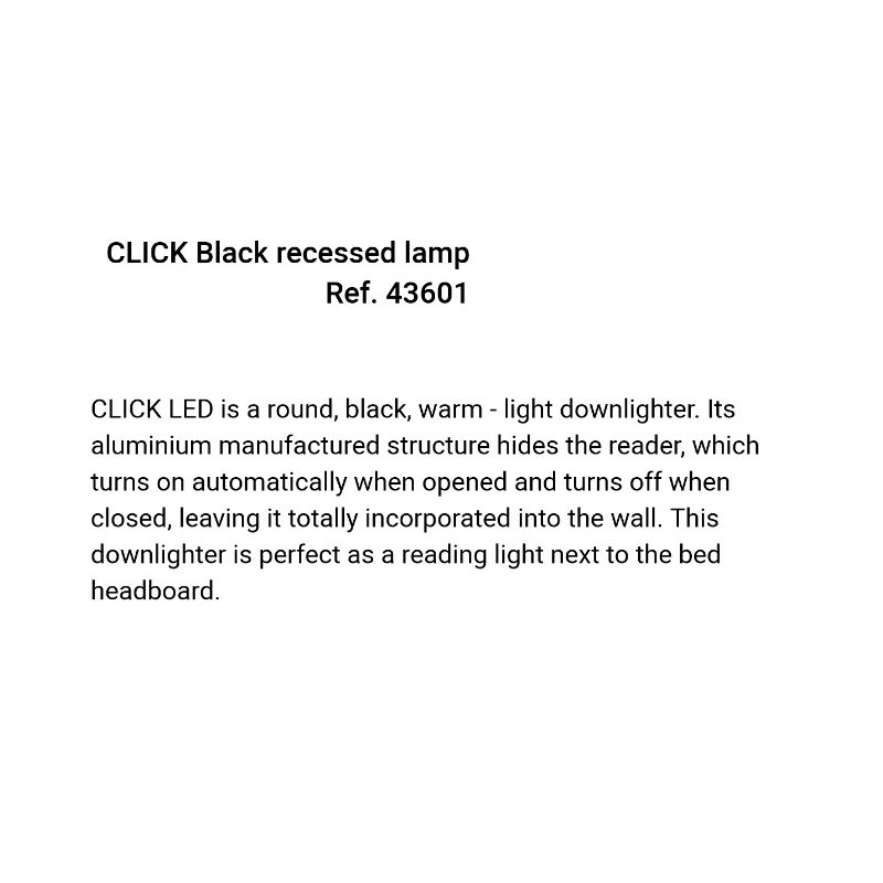 Spot incastrabil cu reader LED directionabil CLICK Black