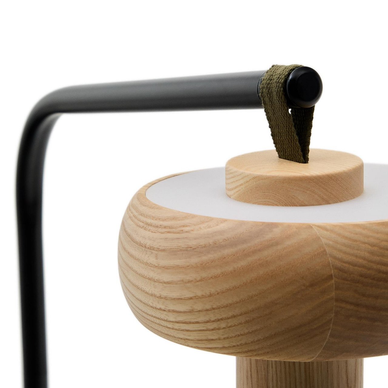 Suport pentru lampa portabila neagra din metal Nali Kave Home