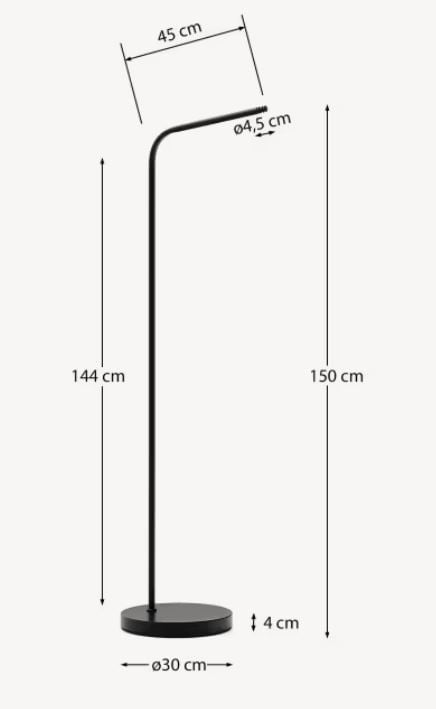 Suport pentru lampa portabila neagra din metal Nali Kave Home