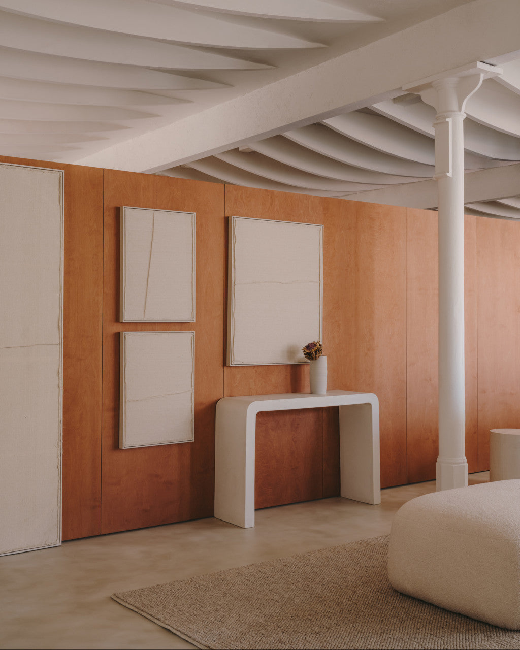 Tablou bej din fibre naturale 59x79 cm Maha Kave Home