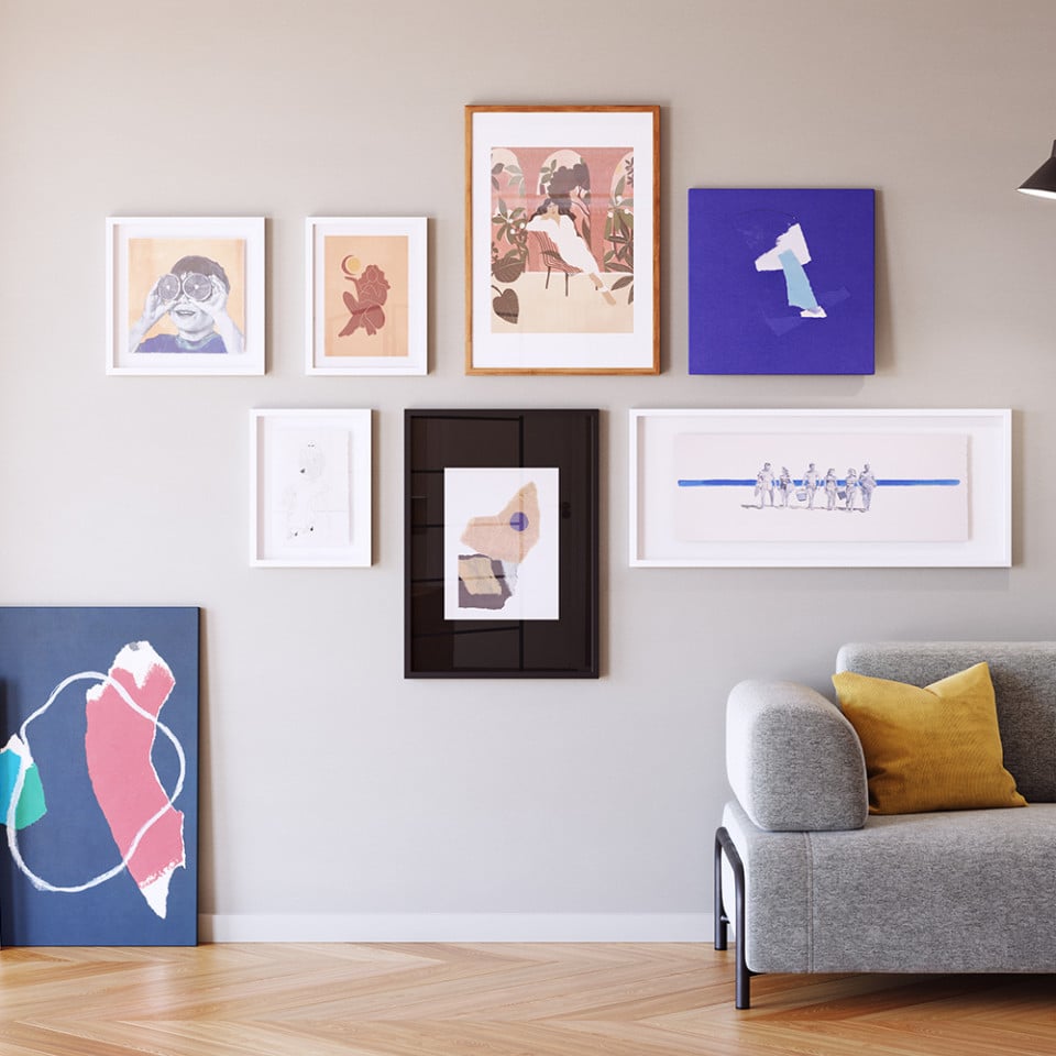 Tablou multicolor din plastic 30x40 cm Zinerva Kave Home