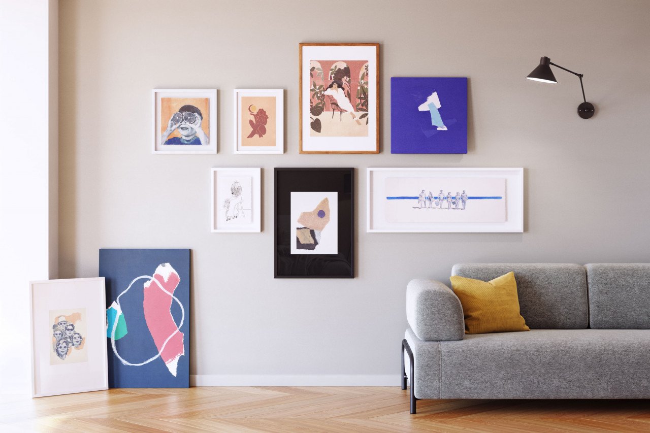 Tablou multicolor din plastic 30x40 cm Zinerva Kave Home