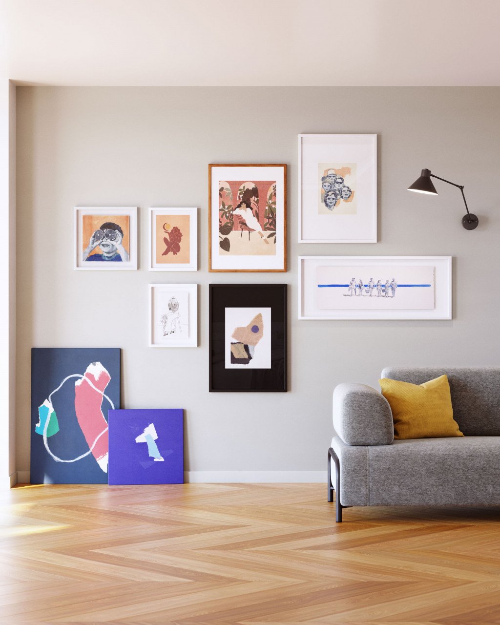 Tablou multicolor din plastic 30x40 cm Zinerva Kave Home